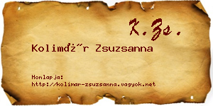 Kolimár Zsuzsanna névjegykártya