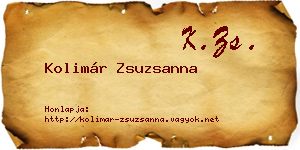 Kolimár Zsuzsanna névjegykártya