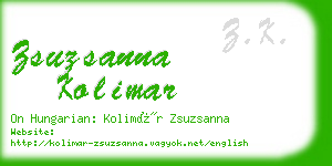 zsuzsanna kolimar business card